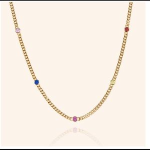 Daniela Swaebe HAPPY AND I KNOW IT 1.9CTW BEZEL SET STATION CURB CHAIN NECKLACE